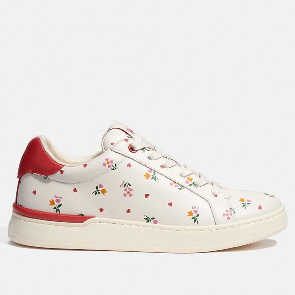 ❤️ Coach Clip Low Top Sneaker Heart Petal Print 8 8.5 9 10 🌸 - Picture 3 of 14